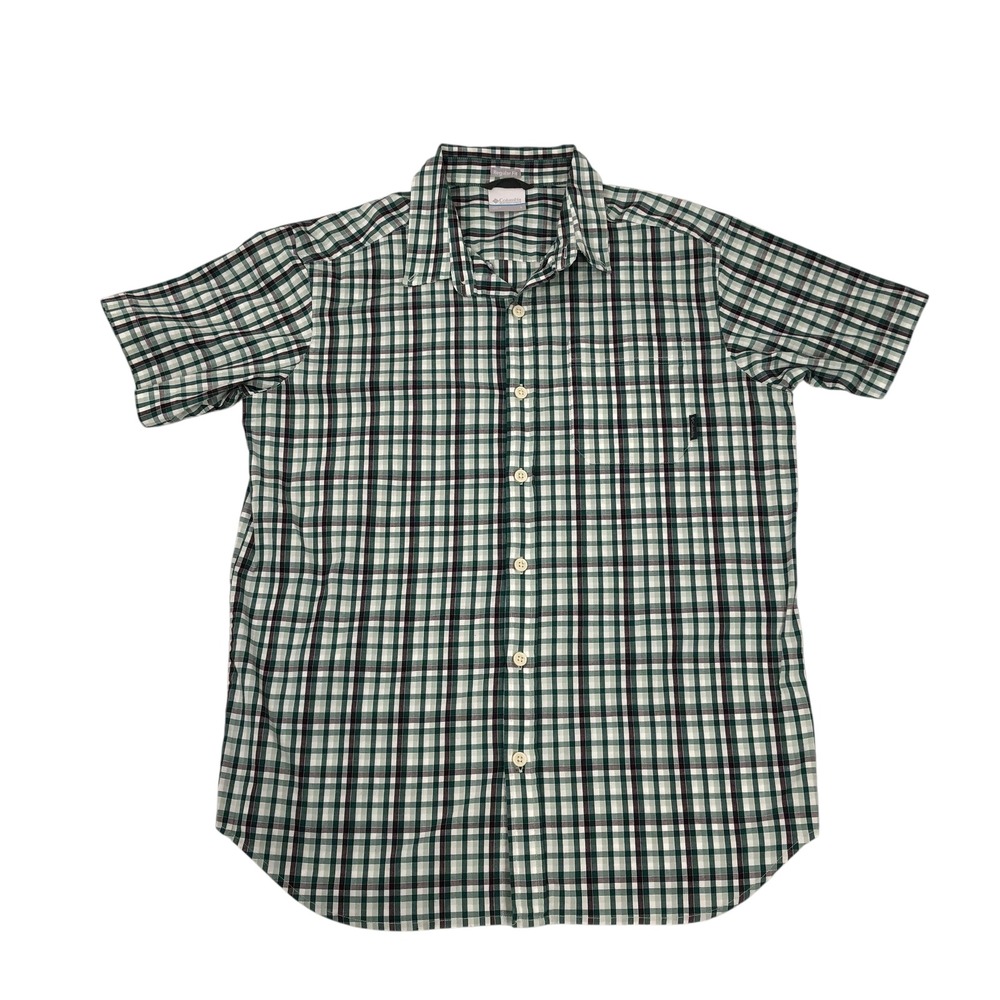 Columbia Regular Fit Plaid‎ Short Sleeve Button Down Shirt Large Outdoor Camping